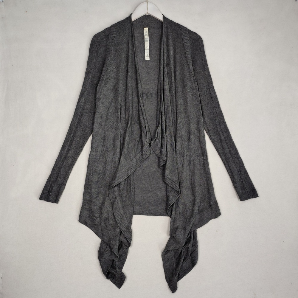 Lululemon Grey Waterfall Open Front Cardigan Cashmere Blend Size 4